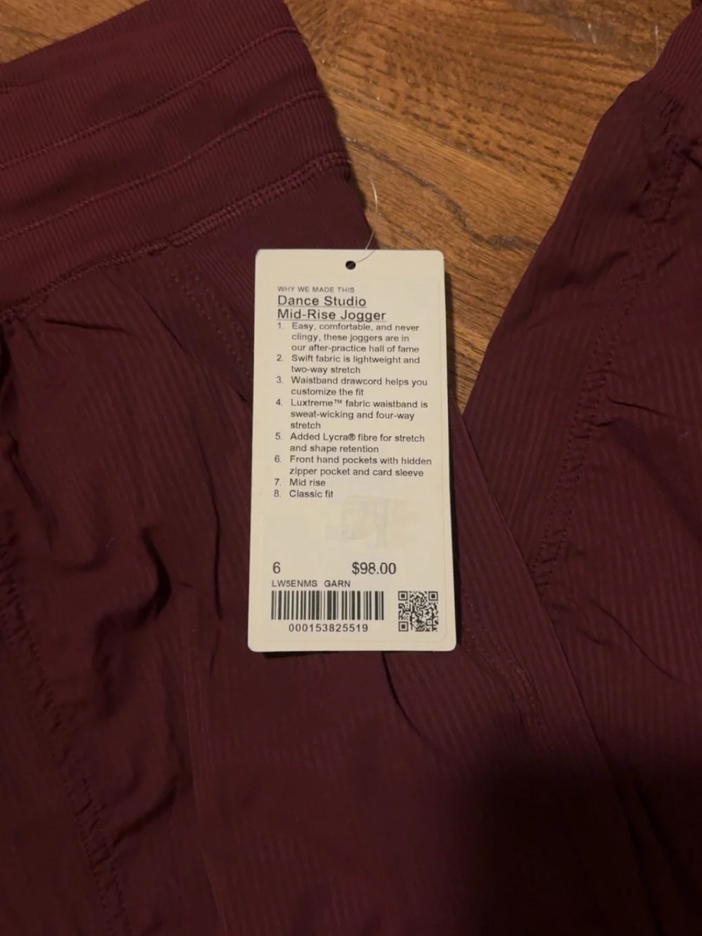 Lululemon Athletica Dance Studio Mid-Rise Joggers in Garnet